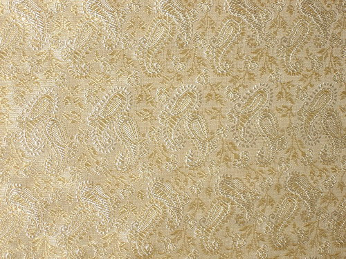 SILK BROCADE FABRIC Butter Gold & Ivory 44" wideBRO98[2]  available for bulk preorder