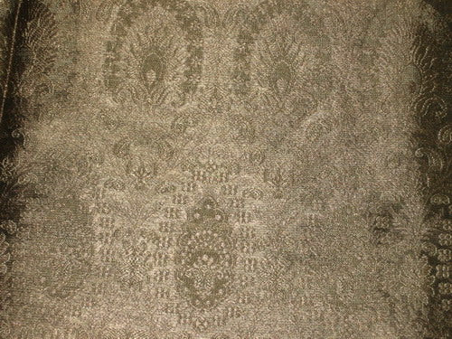 Silk Brocade fabric Antique Gold dull metallic