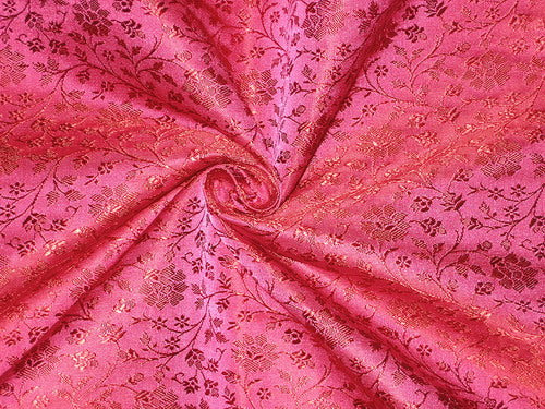 Silk Brocade Fabric Hot Pink & Red 44" wide BRO80[3]