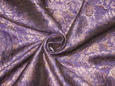 Silk Brocade fabric Purple &Gold 44" wide BRO116[1] available on bulk preorder