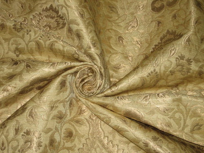 Heavy Silk Brocade Fabric Gold &amp; Metallic Gold