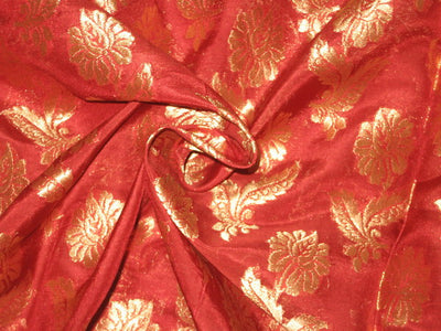Silk Brocade fabric Red & Antique Gold 44" wide BRO105[2]