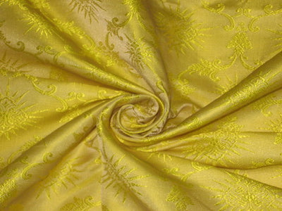 Silk Brocade Vestment Fabric Yellow 44" wide BRO123[6]