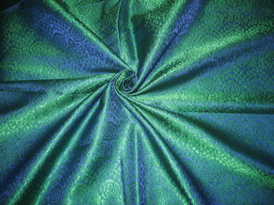 Silk Brocade fabric Peacock Blue & Green 44" wide BRO127[5]