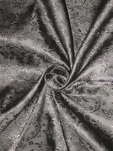 silk Brocade fabric Jet Black colour 44" wide BRO127[1]