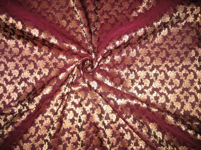 Brocade Fabric Aubergine &amp; Gold Metallic BRO135[3]