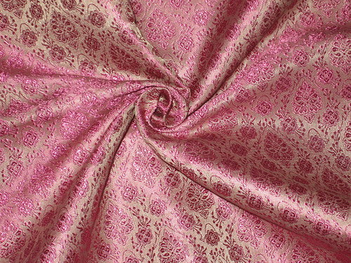 Silk Brocade Fabric Light & Dark Pink color 44" wide BRO3[5]