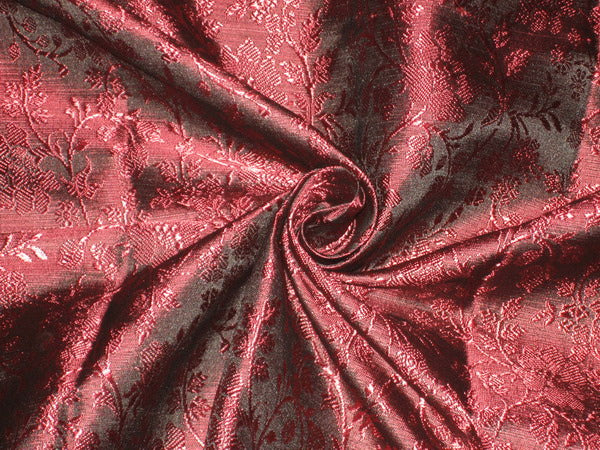 Silk Brocade Fabric Wine & Black 44" wide BRO141[2]