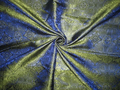 Silk Brocade Vestment Fabric Blue &  Green 44" wide BRO144[1]