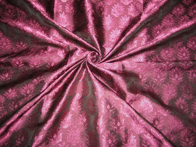 Silk Brocade Fabric Pinkish Aubergine with Black Shot 44" wide BRO145[5]