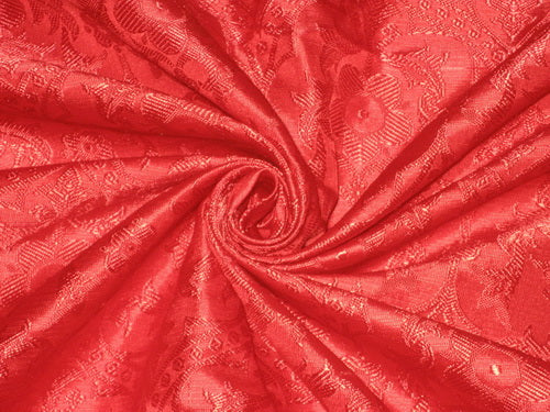 Silk Brocade Vestment Fabric Red 44" wide BRO153[1]