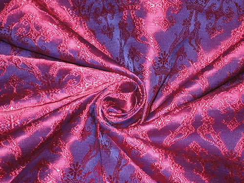 Silk Brocade Fabric Pink & Purple 44" wide BRO154[3]