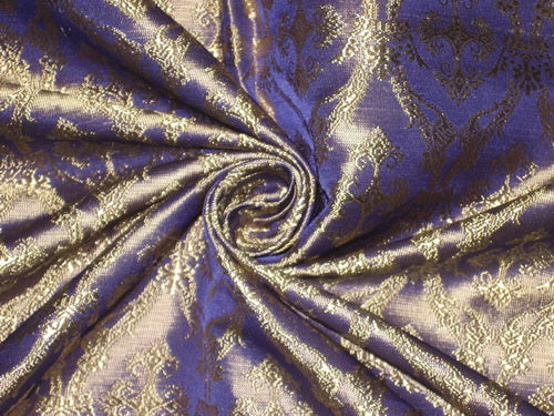 SILK BROCADE FABRIC Light Purple & Gold colour Vestment design 44 wide BRO155[2]