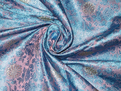 Silk brocade fabric Lavender & Blue colour 44" wide BRO37[1]