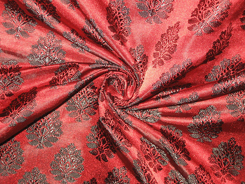 Pretty Pure Silk Broacde Fabric available in 4 colours please mention color u choose