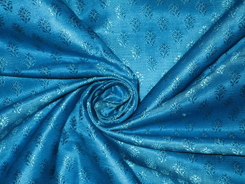 Silk Brocade Fabric Blue on Blue 44" wide BRO59[2]