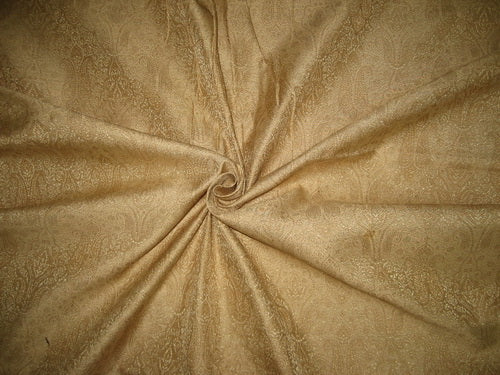 Silk Brocade fabric Light Metallic Gold & Light Gold 44" wide BRO67[3]