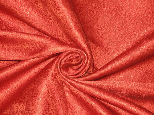 Silk Brocade fabric Red color 44" wide BRO99[4]