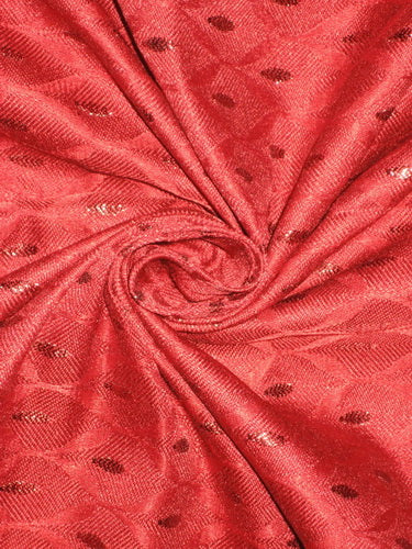 Silk Brocade Fabric bright Red & Metallic 44" wide BRO104[5]