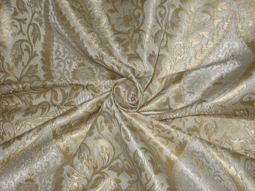 Heavy Silk Brocade Fabric Metallic Gold & Ivory – The Fabric Factory