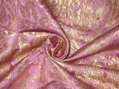 Heavy Silk Brocade Fabric Pink Lavender ,Red &amp; Gold BRO96[5]