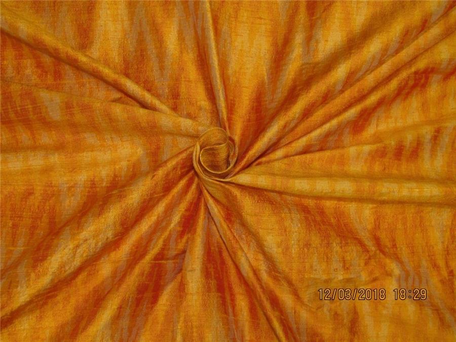 100% pure silk dupion ikat fabric orange x burnt color 44" wide DUP_IKAT_BURNTORANGE
