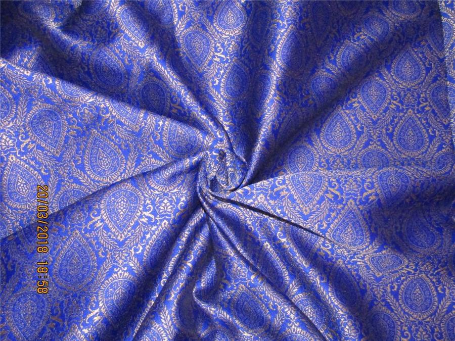 Reversible Brocade fabric royal blue x gold Color 60&quot;