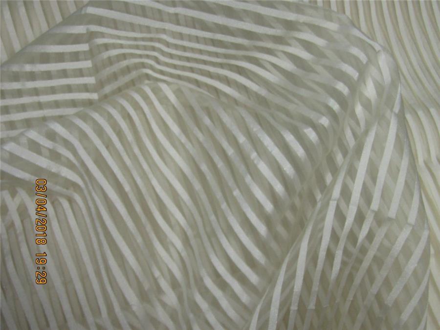 silk organza stripe natural ivory color 44" wide [8440]
