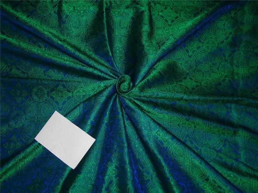 Silk Brocade Vestment Fabric Green x blue color 44" wide BRO558[1]