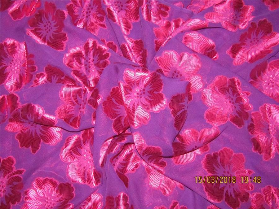 100% Silk burnout Fabric purple color 44" WIDE [8462]