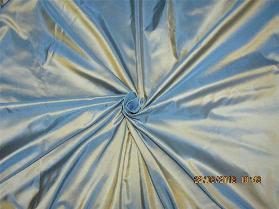 100% Pure Silk Taffeta Fabric Sea blue x gold Color 54" wide TAF289/TAF33[1]