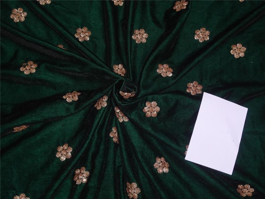 Iridescent Embroidered Dark Green Micro Velvet Fabric ~ 44&quot; wide[8284]