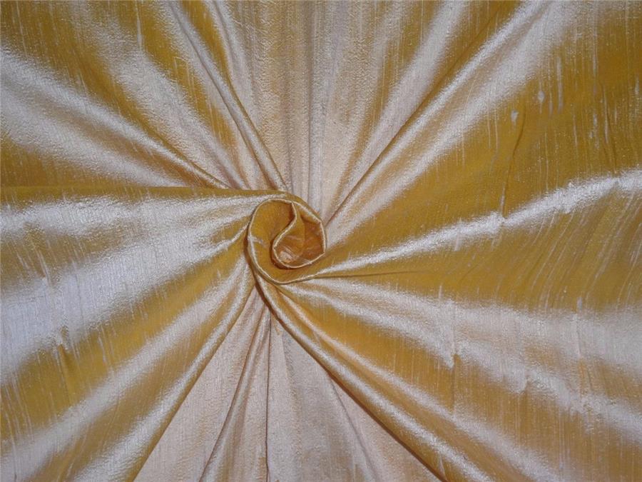 100% PURE SILK DUPIONI FABRIC gold and sand colour 54" wide mm81[5]