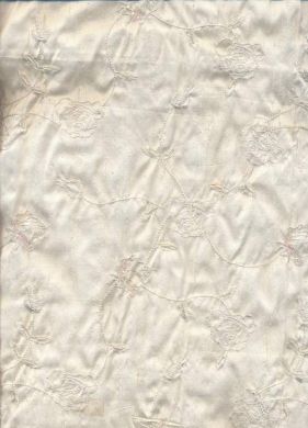Silk Dupioni ivory colour beaded embroidery 44" wide [491]