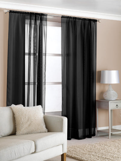 100% Cotton Gauze Tab Curtain, 44 inches X 108 inches*black colour [4110]