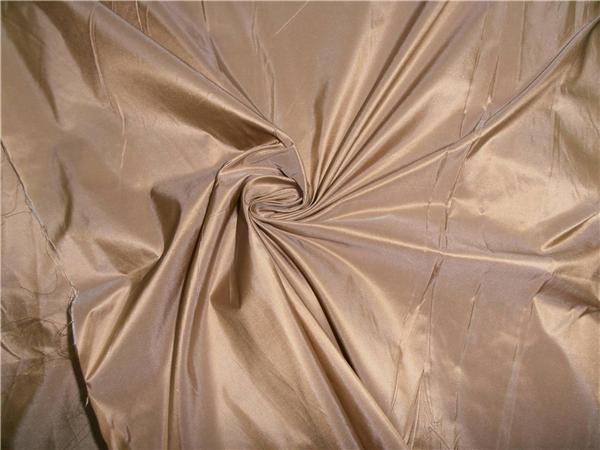 100% PURE SILK TAFFETA FABRIC LIGHT GOLD 54" wide TAF186[7]