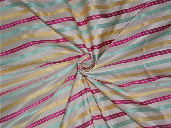 SILK TAFFETA FABRIC MULTI COLOUR WITH STRIPES 54" wide TAF127[5]