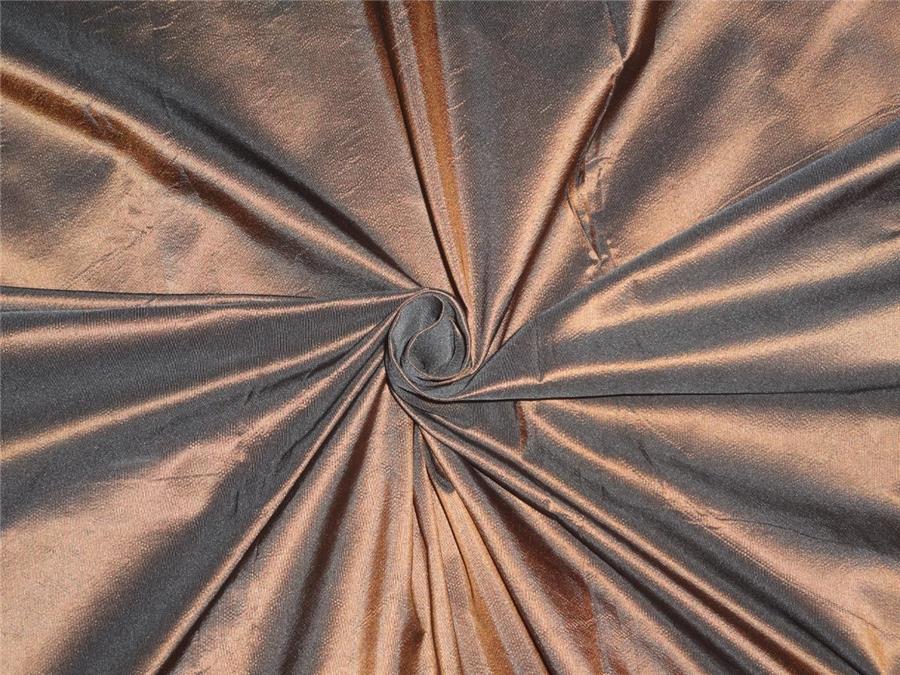 100% Silk Taffeta Fabric Copper x Black Color 60&quot; wide