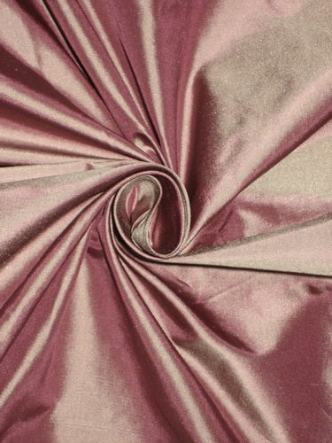 100% Pure SILK TAFFETA FABRIC Dusty Purple with Ivory Shot color 54" wide TAF176