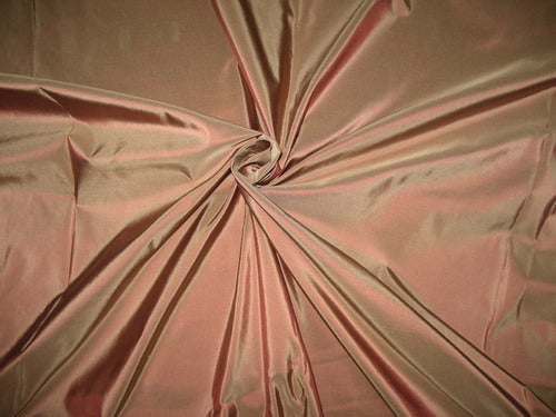 100% Pure SILK TAFFETA FABRIC Rosette with beige shot 54" wide TAF#91