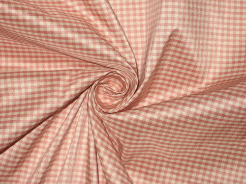 Heavy Quality SILK TAFFETA FABRIC Pink &amp; Ivory plaids TAF C 36 54&quot; wide