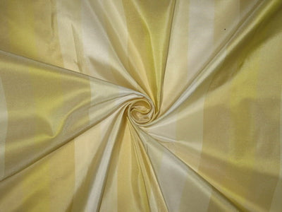 Silk Taffeta Fabric Butter, Cream, Ivory &amp; Gold stripes 54 inches wide/137 cms stripes are from selvedge to selvedge TAFS17[1]