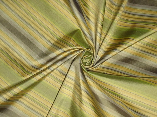 100% Silk Taffeta Fabric Multi colour stripes 54" wide TAFS48