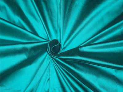 100% Silk Dupioni Turquoise x Black Fabric 54&quot; wide PKT248