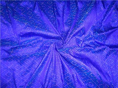 100% pure silk dupion ikat fabric blue colour 44" wide DUPikat37[11]