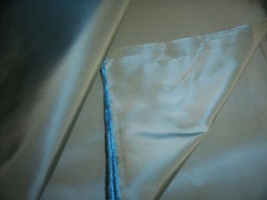 georgeous turquoise blue / beige silk taffeta TAF170 54&quot; wide
