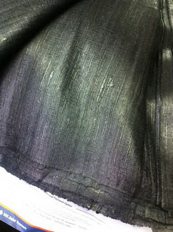 100% TUSSAR SILK NATURAL BLACK COLOR FABRIC 44&quot; WIDE