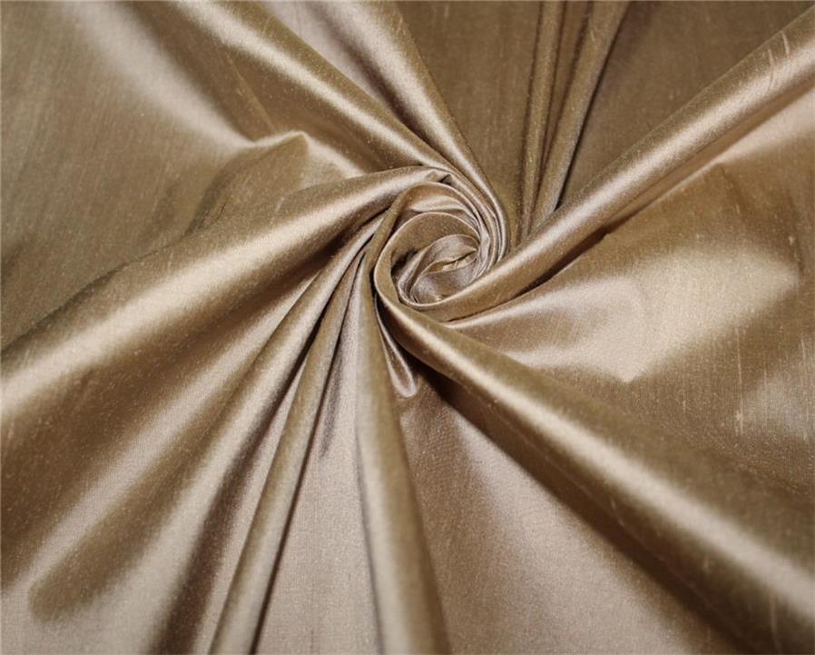 100% pure silk Dupioni fabric dark beige color 54" wide DUP#263[3]