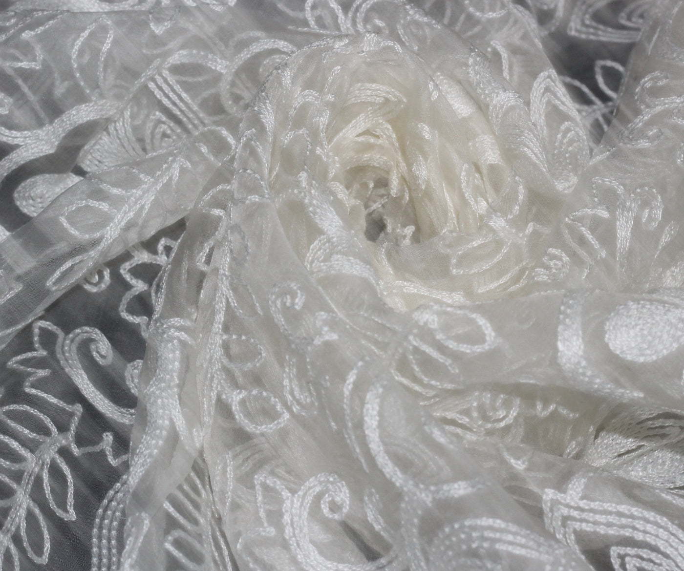 Silk Organza Embroidery wide Bridal Wear Party Wear Costume 44" wide [9351]