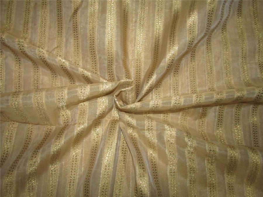 Silk Cotton Chanderi Fabric gold x metallic gold 44" wide [9363]